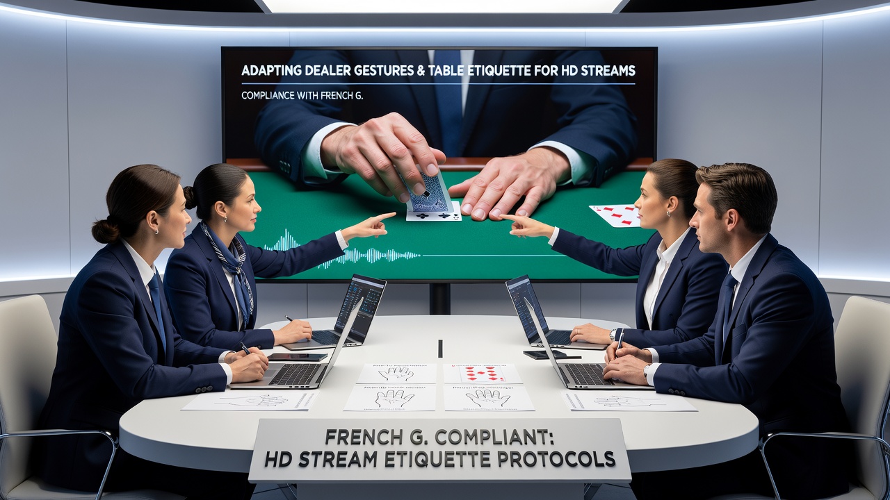 Live dealer table setup showing etiquette adaptations for high-definition compliance