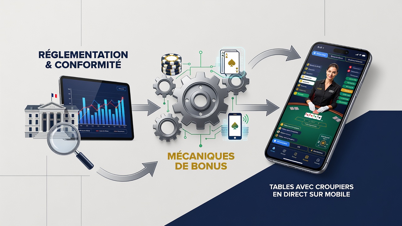 Mobile live dealer interface showing updated bonus terms under French regulations